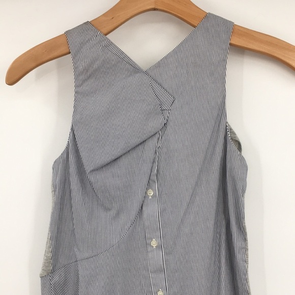 Thakoon Addition Tunic Top Womens 0 Gray Blue Half & Half Button Back Sleeveless - Picture 5 of 11